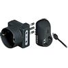 BTicino S3610G Adattatore Tris con 1 Presa Tedesca 2 Prese, 10A, Colore Antracite, Nero + S3613GU Multipresa Adattatore B3 con Presa USB, 1.5A, Nero
