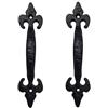 Adonai Hardware Nethaniah - Maniglia per porta e armadio in ferro anticato (fornita in due pezzi per confezione, verniciata a polvere nera)