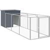 vidaXL Casetta Cani con Corsa Antracite 110x405x110 cm Acciaio Zincato