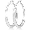 Geveay Orecchini a cerchio in argento da donna, ipoallergenici, in argento Sterling 925, placcati in oro 14 carati, leggeri, grandi e spessi, 30/40/50/60 mm, Argento sterling, Nessuna pietra preziosa