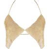 MEGAUK Gioielli unici brillanti strass paillettes reggiseno donna catena diamante bikini top per spiaggia discoteca partito piscina, Oro, Taglia unica