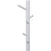 DRW Appendiabiti da Parete con 5 Ganci in Legno Bianco 13 x 9 x 50 cm, 13x9x50cm