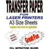 Madaboutink Laser & fotocopiatrici, risma T & Tessuto Transfer Paper per tessuti, formato A3, 10 fogli