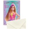 Danilo Promotions LTD Danilo Promotions Limited - Biglietto di auguri ufficiale Barbie, biglietto di auguri di compleanno Barbie, multicolore, 23 x 15 cm