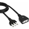 yefix Prolunga Elettrica 5M con Spina 10A e Presa Bipasso 10A | Cavo di Alimentazione per Uso Domestico e Ufficio (Nera)