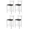 STOCK LINE t m c s Tommychairs - Set di 4 sgabelli da bar moderni ELEGANCE per cucina e sala da pranzo, struttura robusta in acciaio laccato, colore alluminio, sedile imbottito rivestito in Pelle finta colore Moka
