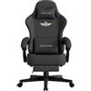 GTPLAYER sedia da gioco Poltrona da gioco ergonomica Sedia da scrivania Sedia da ufficio con cuscino di seduta in Pelle finta e piuma, braccioli di collegamento, con poggiapiedi