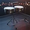 Timbales su Supporto Cromato Coppia di Timbales Finitura Cromata per Musicisti