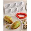 Generico Stampi in Silicone Frutta Realistica 3D per Pasticceria - Set con Varianti Chicco Caffè, Limone Lime, Cacao e Pistacchio con Cutter, Stampo Professionale per Mousse, Semifreddi (Pistacchio)