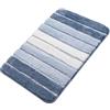 PiccoCasa Tappetino da bagno blu antiscivolo, 50x80 cm, per bagno pavimento e vasca, extra morbido, morbido e assorbente acqua, tappeto da bagno a righe in microfibra, lavabile in lavatrice/asciugare