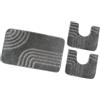 emmevi Tappeto Bagno Soffice Parure Set 3 Pezzi A Righe Moderno Assorbente Antiscivolo Lavabile Grigio