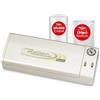 Reber Macchina Sottovuoto Alimenti Family per Cibi Freschi più a Lungo, 50 Sacchetti Goffrati cm 15x25 e 2 Rotoli cm 30x600 Inclusi - Vuoto -830 mbar e Barra Saldante 32 cm - 190 W - Bianco