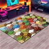 DRVAKO Tappeto da gioco a blocchi per adolescenti e ragazzi, con elemento di gioco pixel, tappeto decorativo, per camera da letto, soggiorno, sala giochi, antiscivolo, per area giochi per bambini (152 x