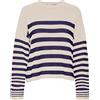 VERO MODA Bestseller A/S VMHURRICANE LS O-Neck Pullover GA BF, Pullover Donna, Birch/Stripes:W. Astral Aura,
