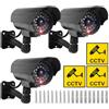 Sporgo Telecamera Finta 3 Pezzi: Telecamera di Sorveglianza Finta per Esterni con Luce LED Rossa Lampeggiante, Telecamera di Sorveglianza Finta, Telecamera di Sicurezza Finta per Interni ed Esterni