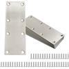 OMIDEAS 8 x Piastre di giunzione piatte (140 x 50 x 2) Staffa di supporto metallico perforato per fissaggio per traversine in legno in acciaio inossidabile connettore di riparazione argento