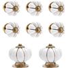 SLIAXINT 8PCS Pomelli in Ceramica a Forma di Zucca Bianchi, Maniglie Vintage Shabby Chic per Cassetti, Comodini e Cucina Armadi, Pomelli Mobili Decorativi Retrò con Viti Incluse, Set Elegante Fai