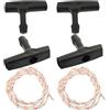 ELEOUTI Kit 2 Set Maniglia e Corda per Porta del Garage, Corda di Rilascio Rapido per Apertura Porte Garage e Scale da Soffitta, Accessori in Plastico per Emergenze e Accesso Rapido