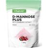 vit4ever D-Mannosio in Polvere con Estratto di Cranberry (Mirtillo Rosso) - Alto Dosaggio con 2000 mg di D-Mannosio e 500 mg di Cranberry - 300 g di Polvere - 120 Applicazioni - Vegano