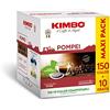 Kimbo, Pompei, Le Meraviglie del Gusto 160 Cialde Compostabili ESE, Miscela Forte e Decisa, Intensità 12/13, Tostatura Scura, 1 Pack da 150 + 10 Cialde