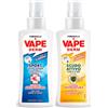 Eurocali Vape Derm Scudo Attivo a Base di Icaridina + Vape Derm Sport Antipuntura efficace contro Zanzare e Zecche Presidio Medico Chirurgico Dermatologicamente Testato - 2 Spray da 100ml