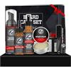 Byhsoep Kit Barba Uomo, Regalo Uomo Compleanno, 7 Cura Della Barba con Mousse Detergente/Spray/Olio Essenziale/Crema Trattante/Penna Per Barba/Spazzola/Pettine, Regalo Ideale per Ogni Uomo