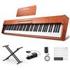 Donner DEP-1S Pianoforte Digitale 88 Tasti Sensibili al Tocco, Pianola Elettrica Portatile per Principianti con Bluetooth, 128 Suoni & 8 Brani Demo, con Supporto, Pedale e Alimentatore