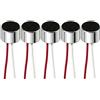 Generico 5x Capsula Microfonica a Condensatore 9,7mm Omnidirezionale - Microfono Pre-cablato 150mm per Citofono, Arduino, Audio DIY - Ricambio Alta Sensibilità -44dB, 1-10V - Kit 5 Pezzi