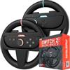 Orzly Ruote da corsa - Compatibile con Switch 2 (console 2025) - Accessorio per ruote da corsa Twin Pack per controller Joy-Con e gioco Mario Kart Racing (2 ruote nere) Confezione regalo