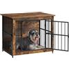 Feandrea Mobile Gabbia per Cani da Interno, con Base Chiusa, 2 Porte | Gabbia Industriale, L, per Cani fino a 32 kg, Marrone Vintage, Collezione DEGWOOD PFC022KD01