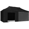 BOUDECH Taman - Gazebo da Giardino 3X6 Impermeabile con Teli Laterali Tendone Pieghevole per fiere e mercati (Nero)…