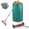 Hoyiyobi Scarificatore manuale con ruote, scarificatore rastrello con manico 166 cm, ventilatore da prato con ruote, rastrello da taglio in metallo, da giardino, rimovibile, rastrello scarificatore regolabile