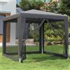 WHOPBXGAD Gazebo per esterni Gazebo per patioTenda per Feste con 4 Pareti in Rete Antracite 2,5x2,5 m HDPEAdatto per giardino patio all'aperto