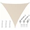 AMANKA 2x2x2 Vela Solare Triangolare Impermeabile - Tenda da Sole a Triangolo con Fissaggio Inox