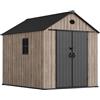 Hoggar by Okoru Hoggar - Casetta in resina giardino 6,41 m2 Oak O60 - Pavimento incluso - Finestra laterale - Effetto legno Premium - Doppia porta ampia - Protezione UV e impermeabile - Chiusura con perno