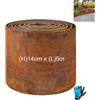 YushengTai Bordo Per Prato In Acciaio Corten, 5m(L) X14cm(H) Bordatura Per Aiuole In Metallo, Bordo per Aiuole Con Ruggine, Facile da Montare, Bordo per Aiuole, Sentieri da Giardino, Con 1 Paio di Guanti