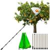 Idota Raccogli Frutta Telescopico 4M Raccogli Frutta da Albero con Asta Telescopica e Borsa Diametro 16 cm, Raccogli Frutta per Ciliegie Mele Pere