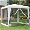 WHOPBXGAD Gazebo per esterni Gazebo per patioTendone per Feste con 4 Pareti in Rete 2,5x2,5 m BiancoAdatto per giardino patio all'aperto