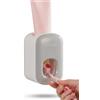 AEUXZA Dispenser Dentifricio Automatico 1 Pezzo - Estrusione Quantitativa con una Semplice Pressione, Spremi Tubetto a Parete in Plastica senza Fori, Igienico e Antipolvere per Bagno