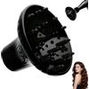 GXGM Diffusore Capelli Ricci In Nero,Regolabile,Ideale Per Tutti I Capelli,Diametro Dell'Ugello Da 4 A 4,8 cm