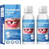UZEXYA 2 Bottiglie Kit di Riempimento Temporaneo Dente, 30g cemento per denti, Denti Finti Modellabili, Dente Finto Provvisorio per Resina, per Riempimento del Dente Rotto Mancante