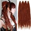 PORSMEER Auburn Dreadlocks Extension da 24 pollici, 20 fili, fatti a mano, crochet capelli sintetici, 0,6 cm, hippie dritte dreads Goddess Locs Crochet Hair per donne