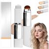 GmwyCzV Colour Changing Foundation Stick, Stick Fondotinta Coreano Cambia Colore con Pennello, Fondotinta Stick 2 in 1, White Color-Changing Cream, per Tutti i Tipi di Pelle(Bianco Avorio)
