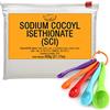 Artekas Innovation Sodium Cocoyl Isethionate (SCI) Polvere - 600g - Anionico e schiumogeno Tensioattivo solido fai da te, bombe da bagno, prodotti schiumosi e frizzanti | Set di 5 pezzi con misurini graduati