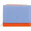 DUDU Portafoglio donna piccolo RFID in pelle multicolore Colorful Blu pastello