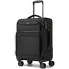 British Traveller Valigia Cabina Rigida 57.5cm con Capacità Estendibile, 4 Ruote Rotanti e Serratura TSA, Nero