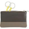 DUDU Astuccio portachiavi colorato in pelle uomo donna formato bustina con zip Coffee brown