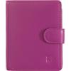 DUDU Portafoglio Donna in Pelle Vera Piccolo Portacarte in Pelle RFID con Cerniera Portamonete Banconote, Chiusura Esterna Fucsia