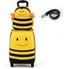 COSTWAY Set di Valigia per Bambini, 16 Valigia+ 12 Zaino, 2 Pezzi, con Ruote Girevoli a 360° e Maniglia Retrattile, Ideale per Viaggiare in Modo Comodo e Divertente (Modello 24)