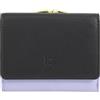 DUDU Portafoglio Donna Piccolo in Pelle RFID con Portamonete a Clic Clac Compatto 6 Porta Carte Tessere Black_lavender